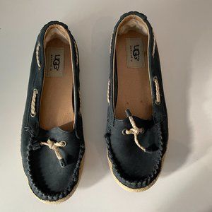 UGGS CHIVON CHE FLATS Navy - Size 6